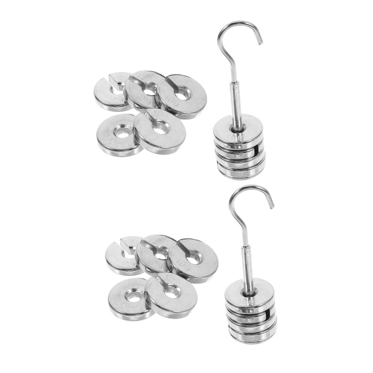 PRETYZOOM 2pcs Lab Slotted Mass Chromium-Plated Metal Weights Set for Equipment Calibration