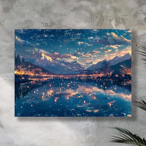 Affiche chic lake citations d'art graffiti tableau avec cadre