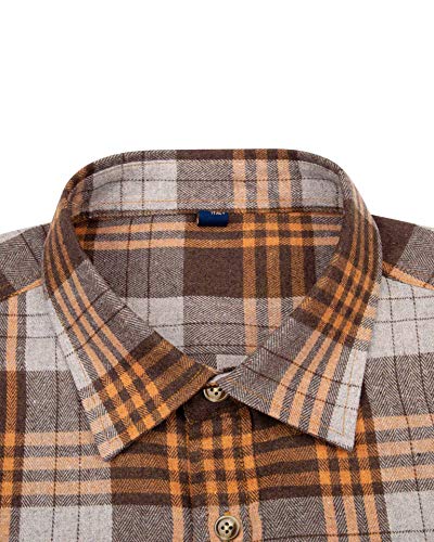 Image of Alimens & Gentle Men's Button Down Regular Fit Long Sleeve Plaid Flannel Casual Shirts