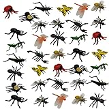 UMEELR 36 Pcs Realistic Plastic Small Fake Bugs and Insects Figurines for Kids, Assorted Mini Toy Insects Love Bug Figure for Toddlers Birthday Cupcake Topper Party Favors Valentine Exchange Gift