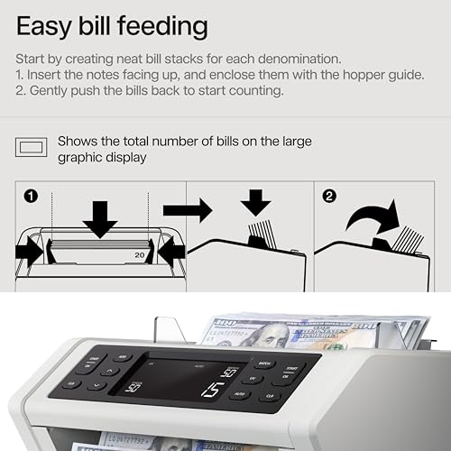 Safescan 2210 Money Counter Machine with Counterfeit Detection, Multi-Currencies, Add/Batch Modes, LCD-Display, High-Speed Counts and Sorts 1,000 bills per minute, 2 Point Counterfeit Check - Image 4