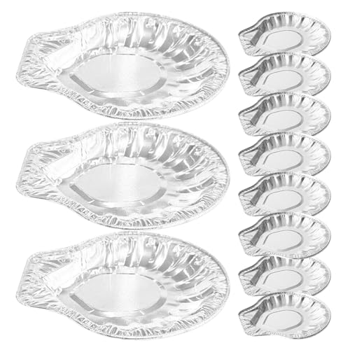 Uonlytech 100 Pezzi Mini Teglie a Conchiglia in Alluminio per Barbecue, Vassoi USA e Getta per Capesante e Frutti di Mare, Resistenti per Grigliate e Presentazioni Eleganti