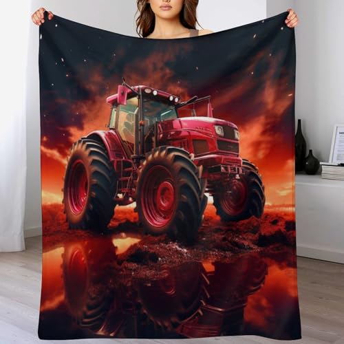 Couverture tracteur en flanelle douce de qualité supérieure pour lit et canapé