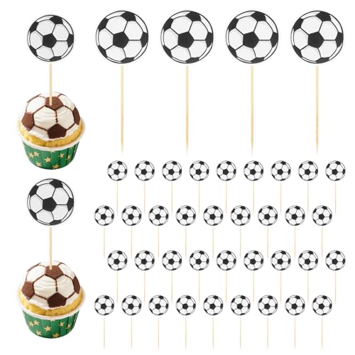 Larrel 40 Stück Cupcake Tortendeko Fussball, Kuchen Deko Fußball Toppers Muffin Deko für Kinder Geburtstag Party, Babyparty, Kuchendekoration, Fußball Mottoparty Larrel 40 Stück Cupcake Tortendeko Fussball, Kuchen Deko Fußball Toppers Muffin Deko für Kinder Geburtstag Party, Babyparty, Kuchendekoration, Fußball Mottoparty