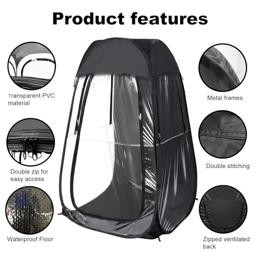 Carpa deportiva portátil pop up negra para 1 persona miniatura 3