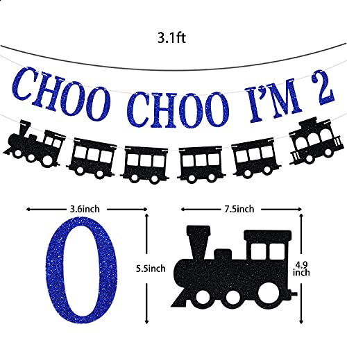 Sarahship Train Birthday Im 2 Banner Happy 2Nd Birthday Bunting Backdrops Kids 2Nd Birthday Anniversarycheers To 2 Years Party Suppliesblue And Black #TOP4