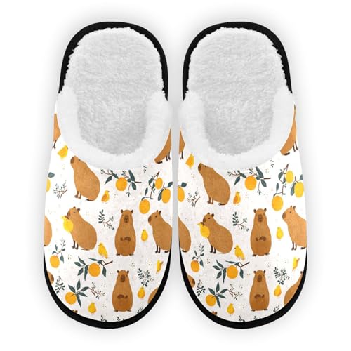 Yellow Capibara Slippers For Women Men Soft Memory Foam Non-Slip Animal Winter Indoor House Shoes Travel Slipper