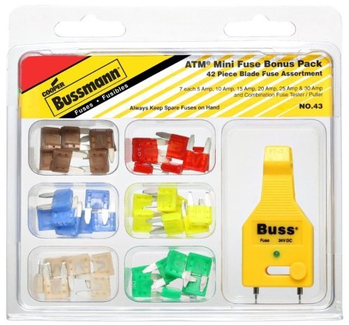 Bussmann NO.43 Buss ATM Fuses 42 Piece Bonus Pack, Fuses: 10, 15, 20, 25, 30
