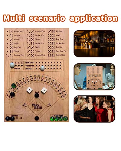 Eyezer Baseball Dice Board Game Wooden Board Game With Dice And Marbles Baseball Gameboard For Kids Adults Brithday Gift Fun Baseball Board Game For Family, Party And Holiday Gatherings #TOP3