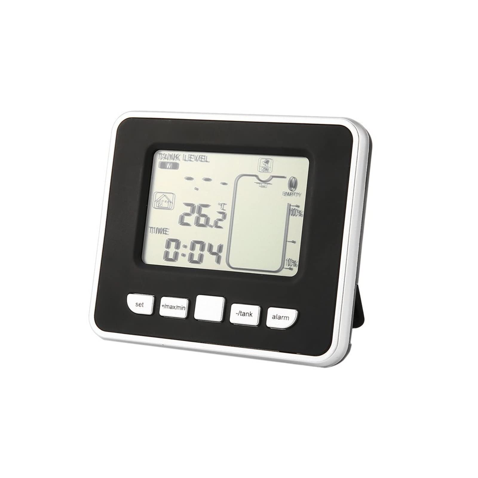 Medidor de nivel de agua, Sensor de medidor de nivel de profundidad líquida de tanque de agua inalámbrico ultrasónico con pantalla de temperatura con pantalla LED de 3,3 pulgadas