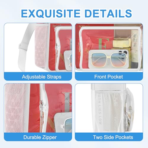 Image of Busiuw Clear Bag for Stadium Events, Stadium Approved 12x12x6 Clear Tote Bag for Sport Fan, Work Concert Travel