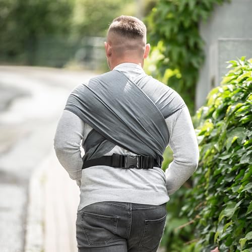 Manduca Twist - Zaino A Fascia Per Bebè - Con Tracolla Morbida - Per Neonati E Bambini Fino A 15 Kg - Cotone Ecologico - Nero Antracite - 8
