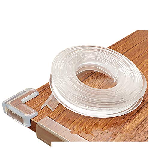Preisvergleich Produktbild Masrin Soft Silicone Bumper Strip mit doppelseitigem Klebeband für Tische Haushaltsgeräte Baby Corner und Kantenschutz (6M, Transparent)