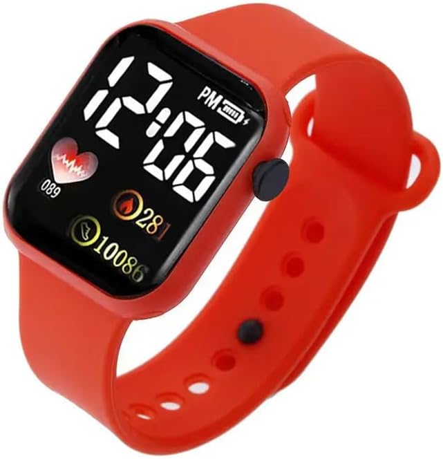 Luminous LED Display Fashionable Children Kids Digital Watches Waterproof Sports Square Electronic Led Watch for Kids, Boy & Baby Girls-Digital Watch for Kids