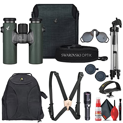 Swarovski Cl Companion 8X30 Binocular (Green) & Wild Nature Accessory Pack + Bsp Bino Suspender Pro + 6Ft Tripod + Binocular Tripod Adapter + Flashlight + Cleaning Kit #TOP10