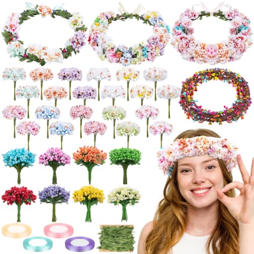 25 Sets DIY Flower Crowns Making Kit