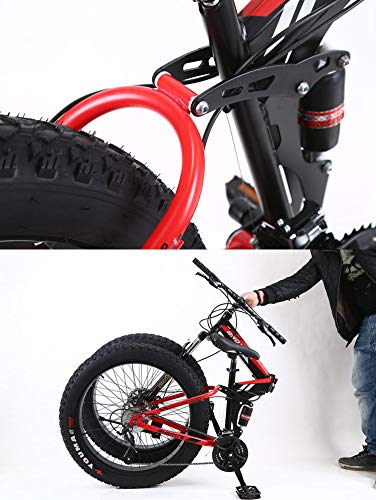 JHKGY Vélo De Montagne Pliant,Vélos VTT Tout Suspendus,Cadre Renforcé en Acier À Haute Teneur en Carbone Frein À Disque,Hommes Et Femmes Adultes - Image 6