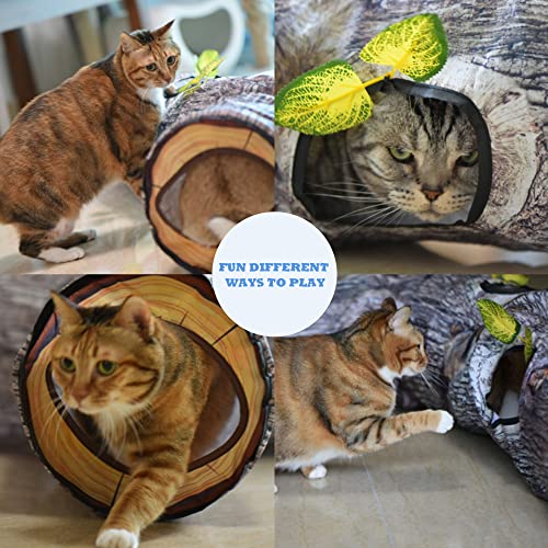 Image of Cat Tunnel,Cat Tunnels for Indoor Cats,Tree Trunk Play Toy for Large Cats、Kitten and Other Small Animals to Chase and Play,Foldable Easy to Store,Cat Tube Toys Long 59 inch