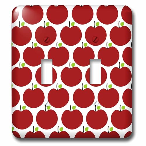 Double interrupteur à bascule avec motif imprimé fruits rouges durable