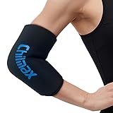 Chilmax Elbow Ice Pack Wrap Compression Sleeve Pain Relief, Tennis Elbow & Golfers Arm Cold Hot Packs Brace,Reusable Gel Ice Sleeve for Knee Calf Ankle Thigh Injurie,Fits Left/Right (2XS-Small)