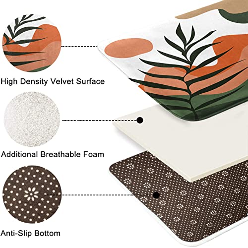 Tayney Boho Mid Century Shower Curtain Set With Toilet Lid Cover And Non-Slip Rugs, Abstract Sun Mountain Plants 4 Pcs Modern Shower Curtain For Bathroom Set With 12 Hooks #TOP4