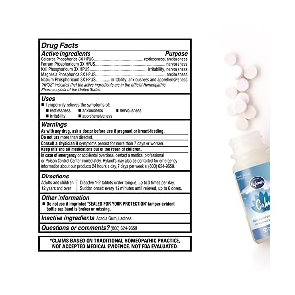 Hylands-Calm-Tablets-Anxiety-and-Stress-Relief-Supplement-Natural-Relief-of-Anxiousness-Nervousness-and-Irritability-50-count Hyland's Naturals Calm Tablets, Stress Relief Supplement, Natural Relief Of Anxiousness, Nervousness, And Irritability, 50 Count
