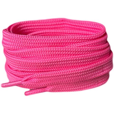 90cm / 35.5" Neon Pink Coloured Flat Shoe Laces For Trainers Skate Shoes, Hi Tops, Shoes Boots Converse Nikes Converse Pumas Shoelaces Laces are 10mm wide (90cm) Cover