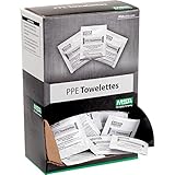MSA 697383 Personal Safety Equipment Towelettes - Pack of 100 Wipes, Moist Towels for Work Gear, Disposable, Refreshes Tools, Accessories, &amp; Other Safety System Components