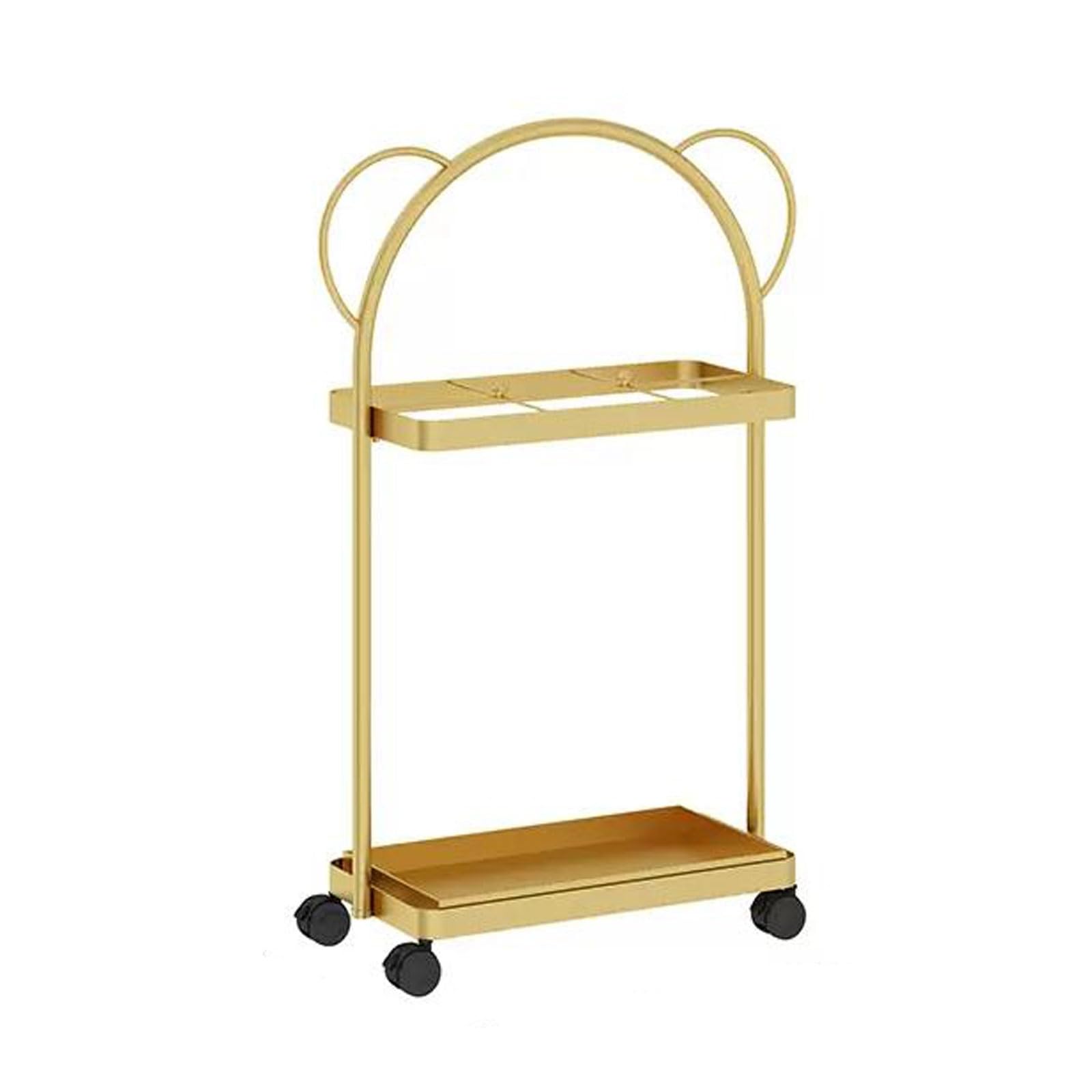 CFY652 Umbrella rack Large Capacity Umbrella Stand Rack, Bucket with Drip Tray, Household Commercial Storage Shelf with Wheels, Space Saving Organizer, Home Office Decor Office(Gold)