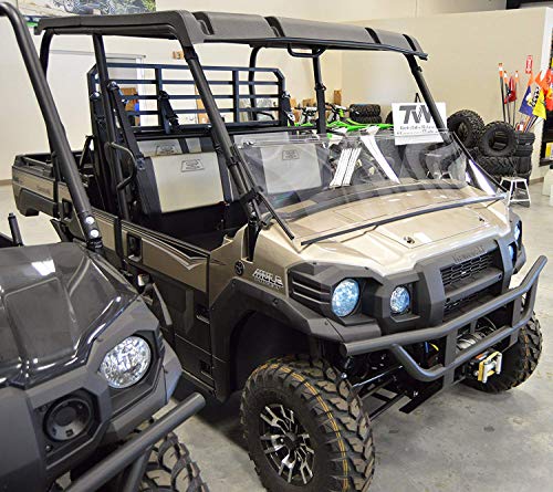 Kawasaki Mule Windshield - Pro Fx, Fxt /Dx, Dxt (Does Not Fit The Fxr) Full Folding - Scratch Resistant - The Ultimate In Sxs Versatility! Premium Poly W/ Hard Coat. Made In America! #TOP3