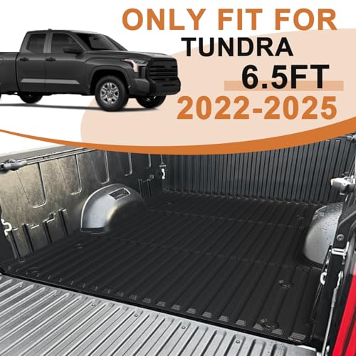 Image of TripleAliners Truck Mat Compatible with 2022-2026 Toyota Tundra 6.5FT Accessories, Truck Bed Mat Heavy Duty Custom Fit All Weather Protection TPE Pickup Liner