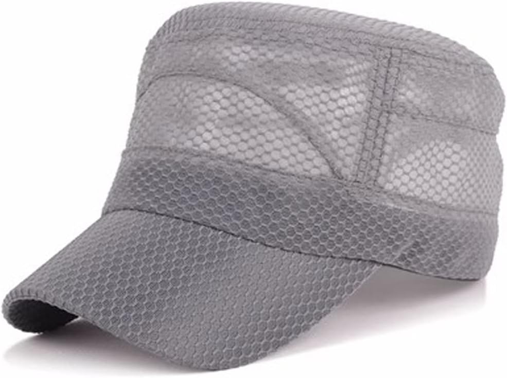 HBJWOV Middle-Aged and Old Men's Hats Spring and Outdoor Sunshade Sunscreen Hats Breathable Flat top(D)