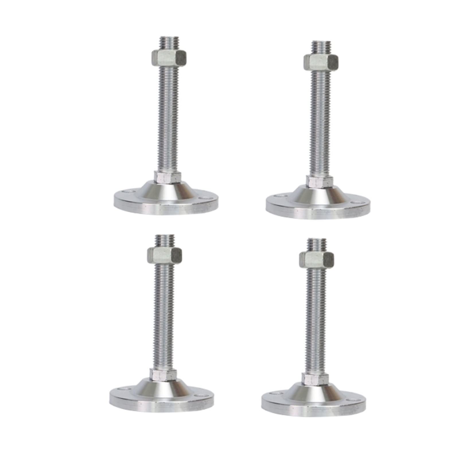 Gamba A Vite di Livellamento, Livellatore A Pedale Regolabile da 4" in Acciaio al Carbonio for Impieghi Gravosi for Macchinari for Mobili, 4 Pezzi di Piedino di Livellamento