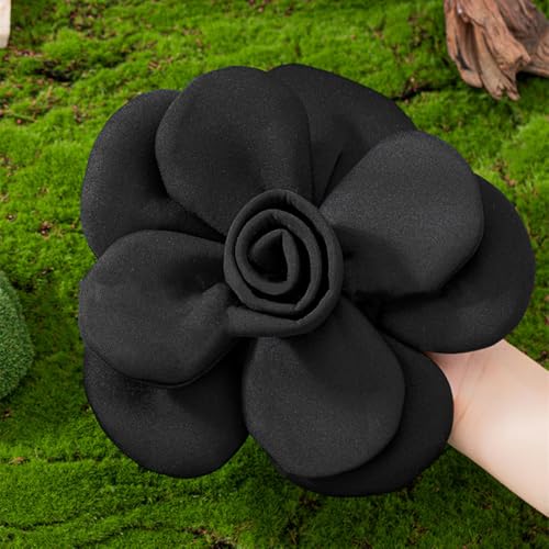 Image of Chunky Fabric Flower Brooch Pin for Women Girls Fashion Dainty Layered Rose Camellia Flowers Corsage Boutonniere Brooches Lapel Pins Elegant Wedding Holiday Party Dress Accessories Jewelry