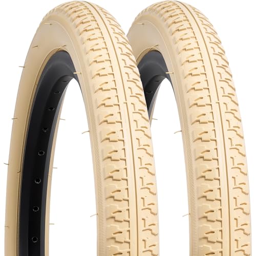 YUNSCM 2-PCS 16 Bike Tires 16x1.75 47-305 Color Tires Compatible with Stroller/Kid Bike Tires 16 x 1.75 Bicycle Tires-Beige Color (Y-1464)