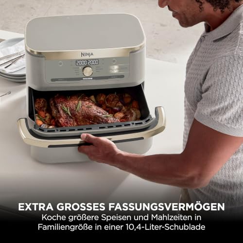 Ninja Foodi FlexDrawer Heißluftfritteuse Dual Zone Stone Gold AF500EUSD – Ansicht 4