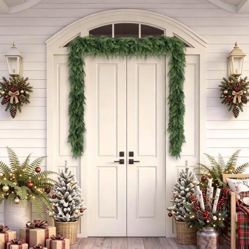 6FT Christmas Cedar Garland Artificial Greenery Indoor Outdoor Decoration - image 6