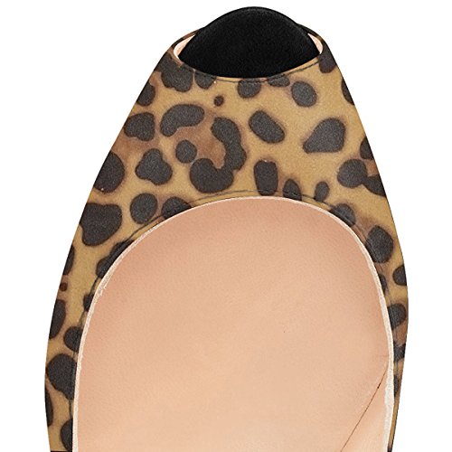 YDN Women's Peep Toe Sky High Heels Platform Pumps Ankle Straps Shoes Metal Stilettos Size 4-15 US3