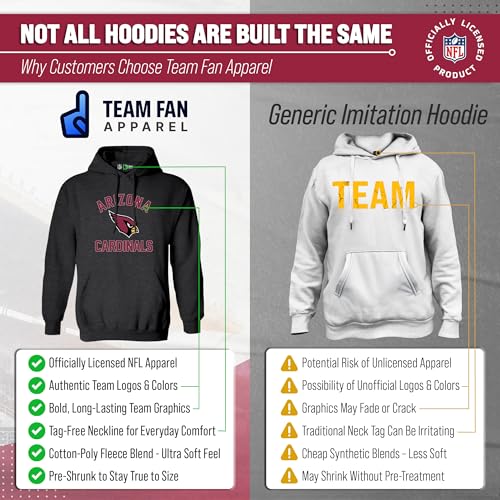 Image of Team Fan Apparel NFL Gameday Hoodie Pullover Sweatshirt for Men and Women | Officially licensed NFL Gameday fleece pullover - kangaroo pocket, ribbed cuffs, drawstring hood, unisex fit