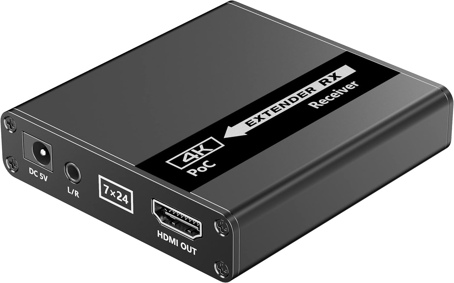 Techly 368499 Extender Splitter HDMI 4 Vie su Cavo di Rete 70 Metri PoC Nero