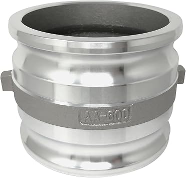 Gloxco Aluminum Type AA Cam and Groove Spool Adapter, 6" Male Camlock x 6" Male Camlock CAM-60-AA-AL
