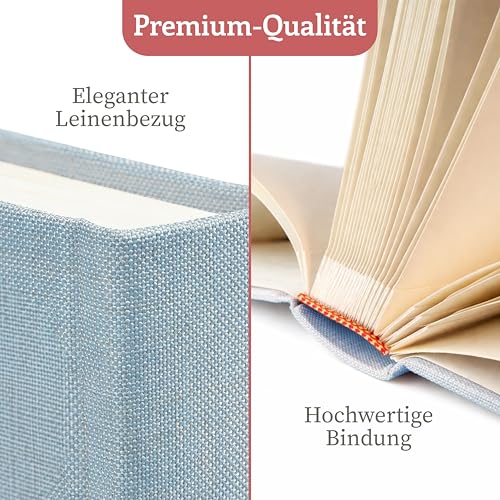 Zenacolor - Fotoalbum zum Selbstgestalten 50 Seiten Leinen - Blau – Ansicht 5