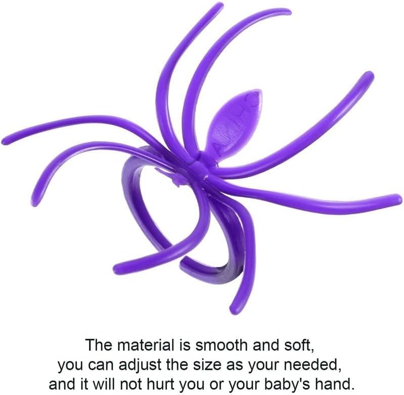 Miniatura 6 de 320 anillos de araña de Halloween, anillos de araña de plástico, regalos de fiesta de Halloween, 4 colores de anillos de Halloween para niños,