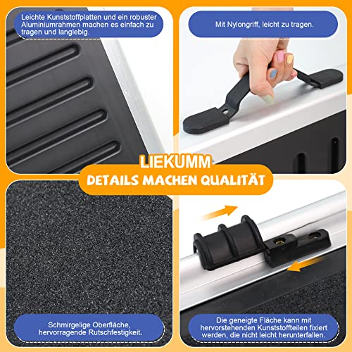 LIEKUMM Hunderampe 90 kg Tragkraft, 99-182 cm Teleskop Alu Rampe für Hund, Hundetreppe für Kleine Hunde, Hundetreppe Auto für LKWs, SUVs, Stufen und Türschwellen
