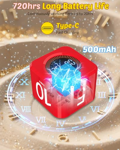Image of Digital Pomodoro Timer Cube 5 /10 /25 /50min, Visual Productivity Flip Timer for Kids Classroom Desk, Custom Countdown, Silent and Sound Mode for ADHD Study Work Game Kitchen (Red)