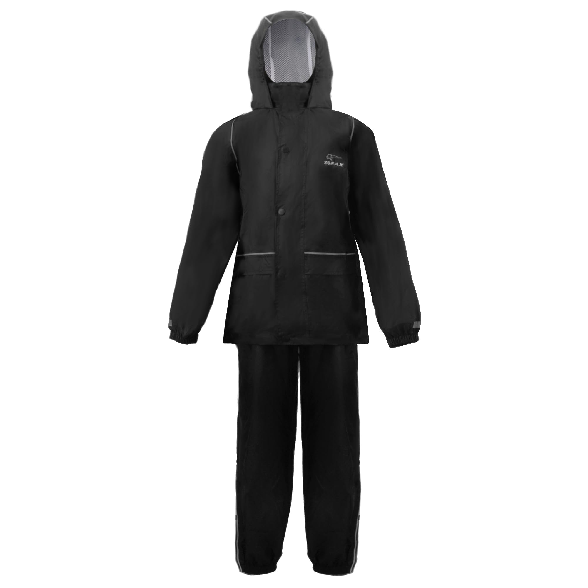 Zorax Combinaison de pluie imperméable pour garçons et filles - Veste et pantalon légers - Unisexe - Coupe-vent - Avec capuche - Sac de transport