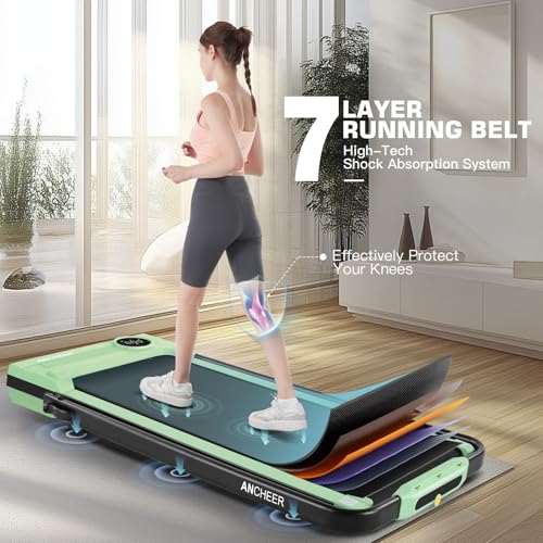 Image of Foldable Treadmill with Incline-Walking Pad with Handle Bar-Portable Walking Pad Treadmill 350+ lb Capacity-Under Desk Treadmills, 4 in 1 Running Machine LED Display /Dual Control