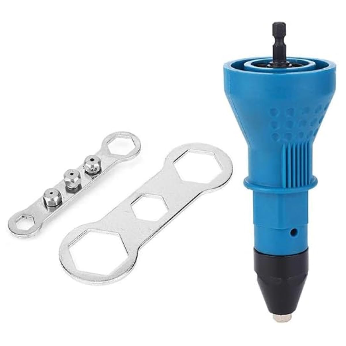 Adaptateur de pistolet à rivets pour perceuse sans fil à tige hexagonale