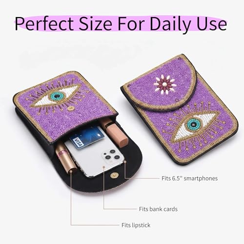 Image of Small Crossbody Bags for Women Designer Cell Phone Bag Boho Shoulder Wallet Purse