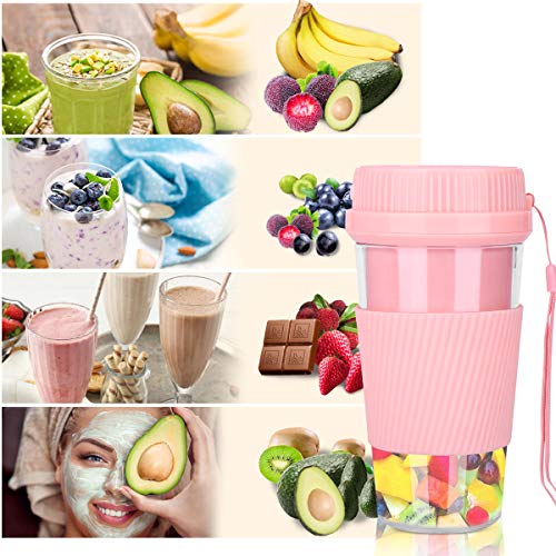 Tragbarer Entsafter Juicer Mixer leistungsstarker Mini Standmixer Elektrische Saftpresse Blender USB Wiederaufladbarer für Obst, Gemüse, Maske